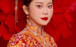 中式婚纱款型-婚纱中式简约发型图片