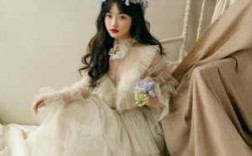 韩式简约披发婚纱照图片