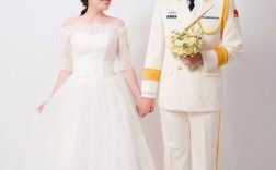  海军白色军装军人婚礼正步盖头纱「海军礼服婚纱」