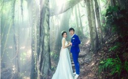 森林婚纱照意境图片