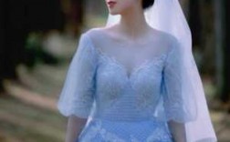 美式蓝色婚纱照片女款图片高清