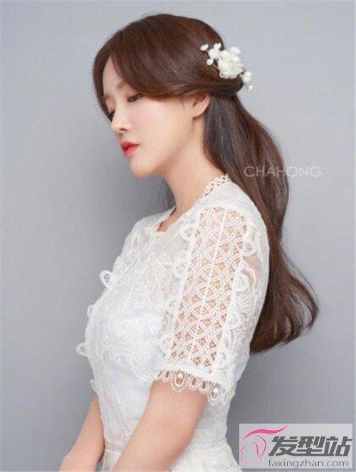 韩式披肩婚礼图片女生可爱,韩式披肩发型图片 -图2