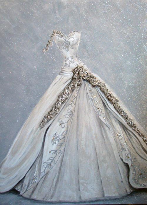 美式婚纱绘画作品图片-图2