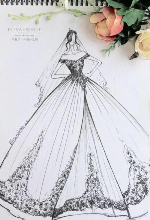 手绘素材美式婚纱图片大全-手绘素材美式婚纱图-图1